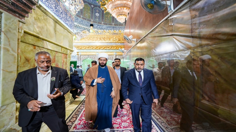 وفد الأمانة الخاصة لمرقد العلوية الشريفة بنت الحسن (ع) يحضر الاحتفالية المركزية لمهرجان خاتم الأوصياء الدولي