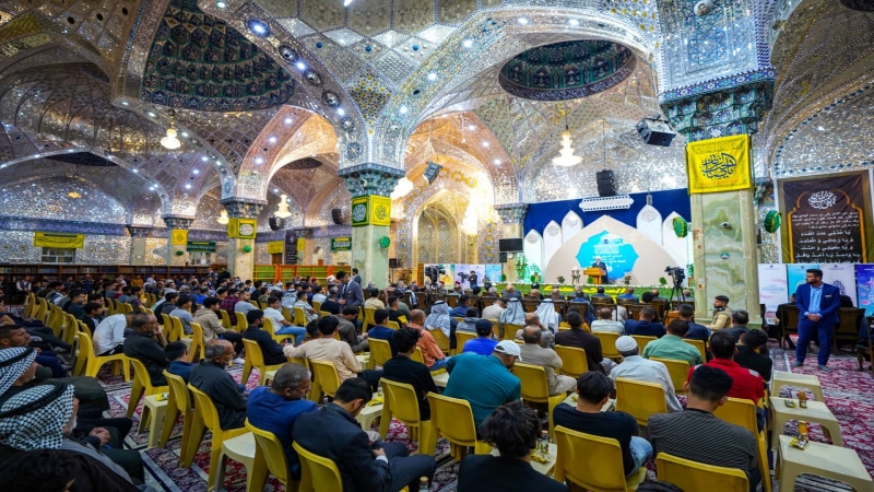 وفد الأمانة الخاصة لمرقد العلوية الشريفة بنت الحسن (ع) يحضر الاحتفالية المركزية لمهرجان خاتم الأوصياء الدولي