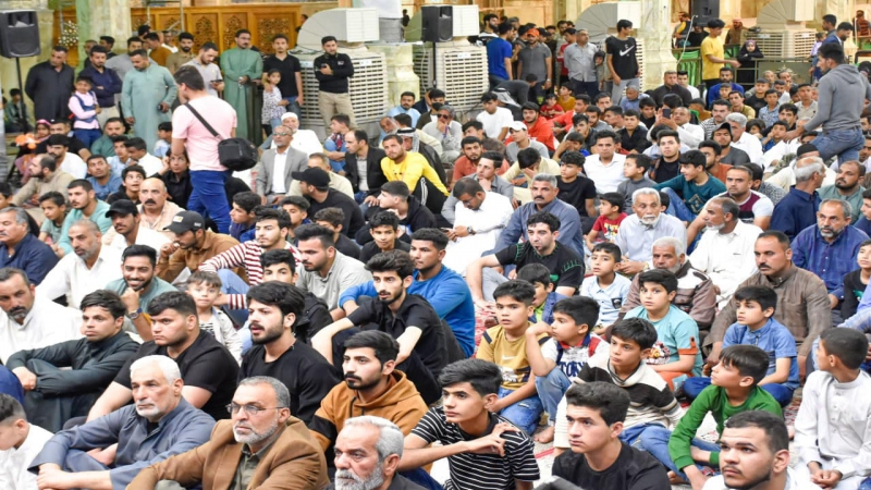 مَوْكِبُ عَزَاءَ الْحَلَةَ الْمَرْكَزِيِّ وبالتَعاونِ مَعَ الْأَمَانَةِ الْخَاصَّةً لِلْمُرْقِدَ الشَّرِيفِ يُقِيمَ مُحَفَّلَا بَهِيجَا بِوِلَادَةِ ال
