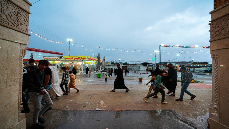 زخات المطر تهطل على ضريح السيدة الشريفة بنت الامام الحسن المجتبى (عليهما السلام)
