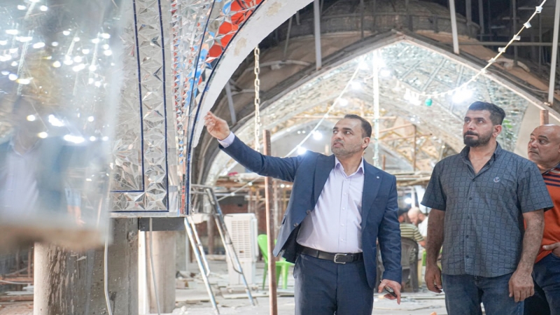 السيد الأمين الخاص لمرقد العلوية الشريفة بنت الإمام الحسن (ع) يجري جولة تفقدية لعددٍ من مواقع العمل