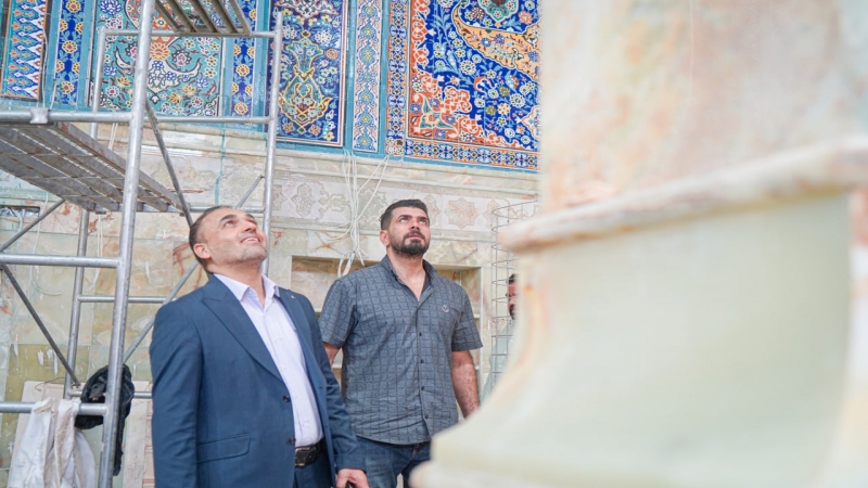 السيد الأمين الخاص لمرقد العلوية الشريفة بنت الإمام الحسن (ع) يجري جولة تفقدية لعددٍ من مواقع العمل