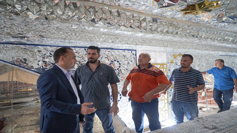 السيد الأمين الخاص لمرقد العلوية الشريفة بنت الإمام الحسن (ع) يجري جولة تفقدية لعددٍ من مواقع العمل