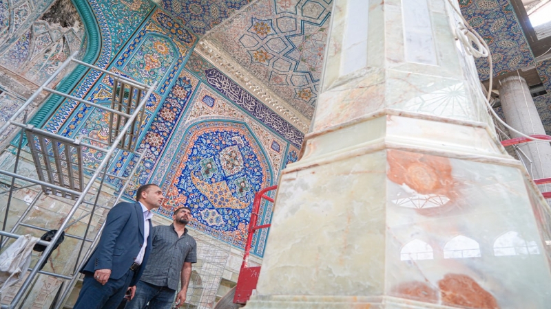 السيد الأمين الخاص لمرقد العلوية الشريفة بنت الإمام الحسن (ع) يجري جولة تفقدية لعددٍ من مواقع العمل