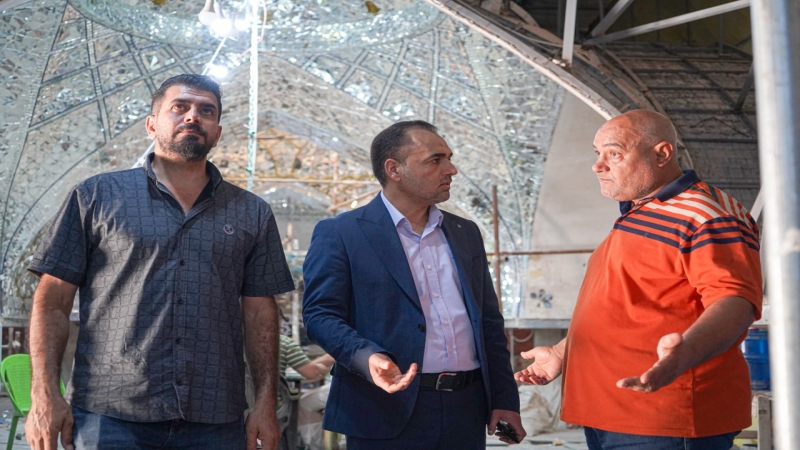 السيد الأمين الخاص لمرقد العلوية الشريفة بنت الإمام الحسن (ع) يجري جولة تفقدية لعددٍ من مواقع العمل