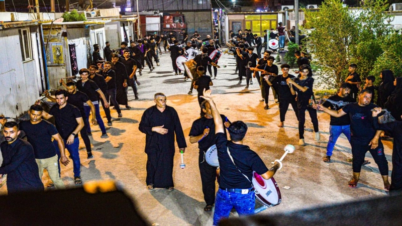 توافد المواكب المعزية لمرقد شهيدة الركب الحسيني العلوية الشريفة بنت الامام الحسن المجتبى (ع)بذكرى استشهادها (سلام الله عليهم )
