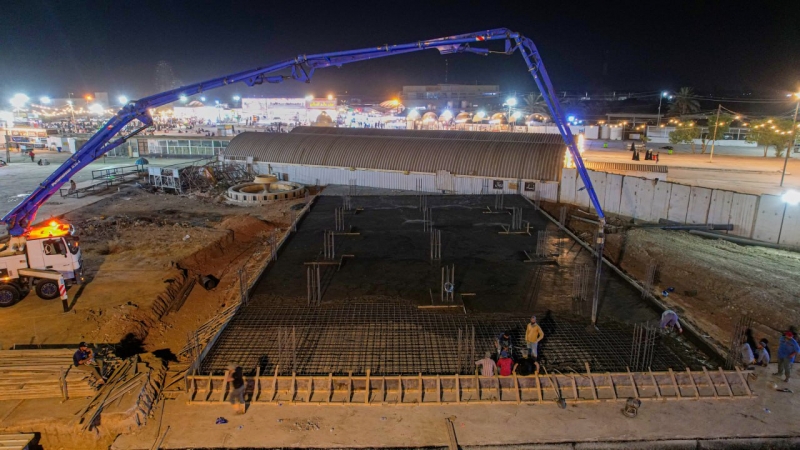 الكوادر الهندسية والفنية تواصل النهار بالليل لأكمال مشروع أواوين المرقد الشريف