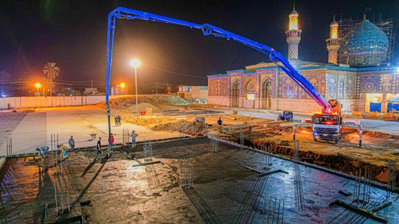 الكوادر الهندسية والفنية تواصل النهار بالليل لأكمال مشروع أواوين المرقد الشريف