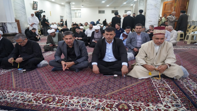 وفد من الأمانة العامة للمزارات الشيعية الشريفة والأمانة الخاصة لمرقد الشريفة بنت الحسن (ع) يحضر مجلس عزاء آية الله المحقق الكبير سماحة السيد محمد مهدي