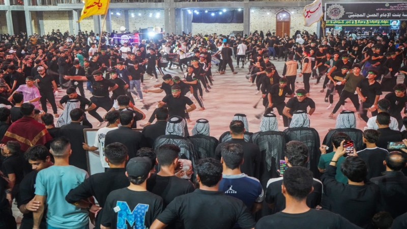 توافد المعزين والمواكب المعزيه الى السيدة الشريفة بنت الامام الحسن المجتبى(عليهما السلام)بذكرى استشهاد ابيها الامام الحسن المجتبى ع