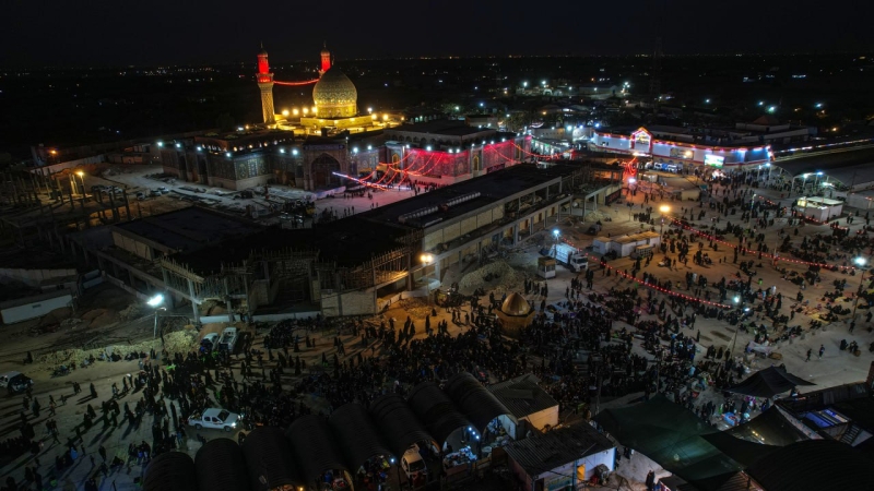 توافد المعزين والمواكب المعزيه الى السيدة الشريفة بنت الامام الحسن المجتبى(عليهما السلام)بذكرى استشهاد ابيها الامام الحسن المجتبى ع