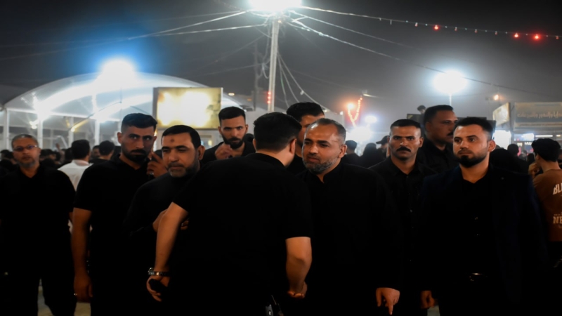 اجرى الامين الخاص للمرقد المبارك المهندس مناضل علي حسن ونائبه الحاج علاء لطيف السيلاوي جولة ميدانية تفقدية في مرقد الشريف بنت الامام الحسن المجتبى (ع)