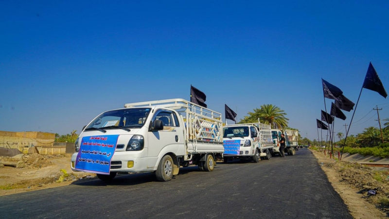 الامانة الخاصة للمرقد المبارك تباشر بتوزيع المواد الغذائية على المواكب الحسينية