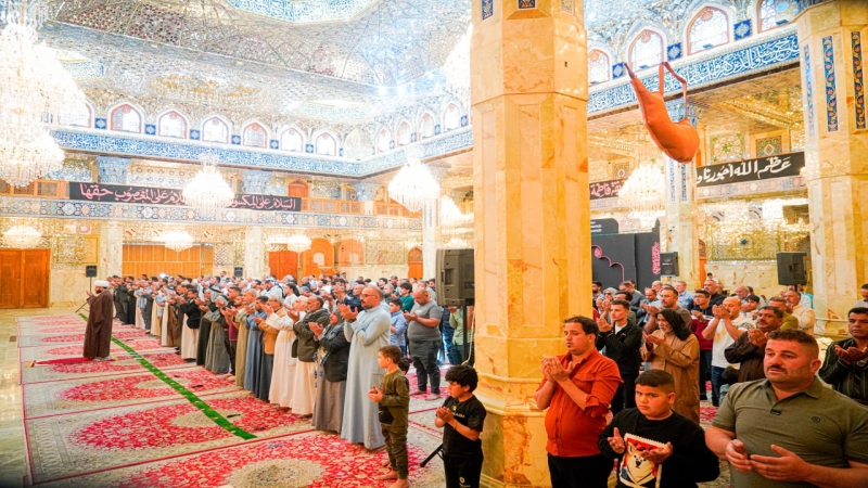 اقيمت صلاة الجماعة العبادية في حرم السيدة الشريفة بنت الامام الحسن المجتبى(عليهما السلام) بإمامة سماحة الشيخ حسن السيلاوي (دام توفيقه)