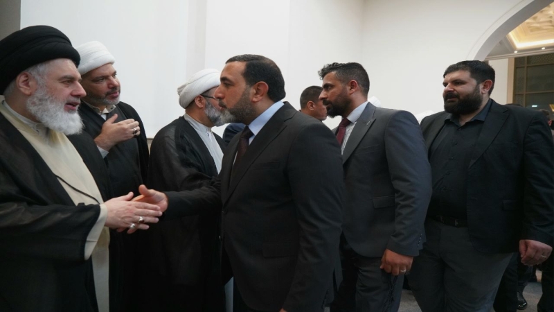 وفد الأمانة الخاصة لمرقد العلوية الشريفة بنت الامام الحسن (ع) يشارك في مجلس فاتحة المرجع الديني اية الله العظمى سماحة الشيخ محمد الفياض