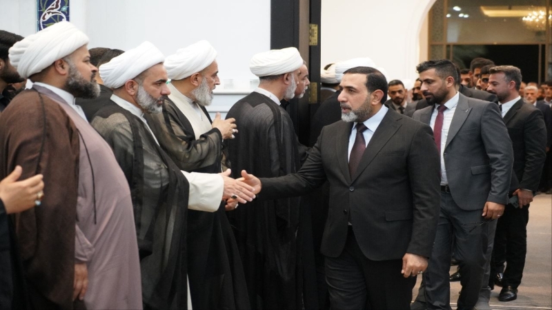 وفد الأمانة الخاصة لمرقد العلوية الشريفة بنت الامام الحسن (ع) يشارك في مجلس فاتحة المرجع الديني اية الله العظمى سماحة الشيخ محمد الفياض